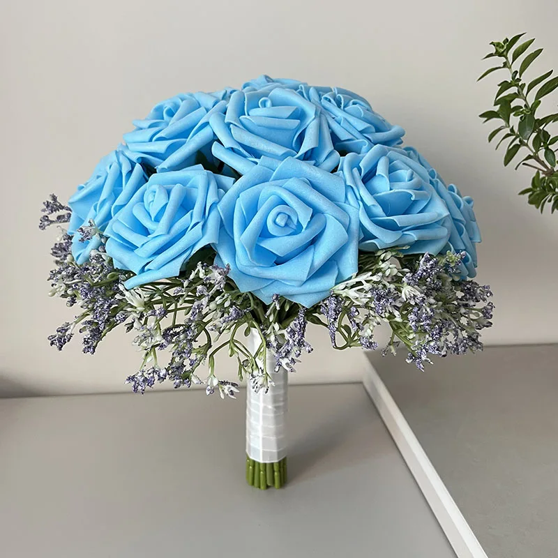 Bridal Bouquet Customized Bridesmaid Wedding Bouquet Marriage PE Foam Roses Artificial Flowers Wedding Accessories Centerpieces