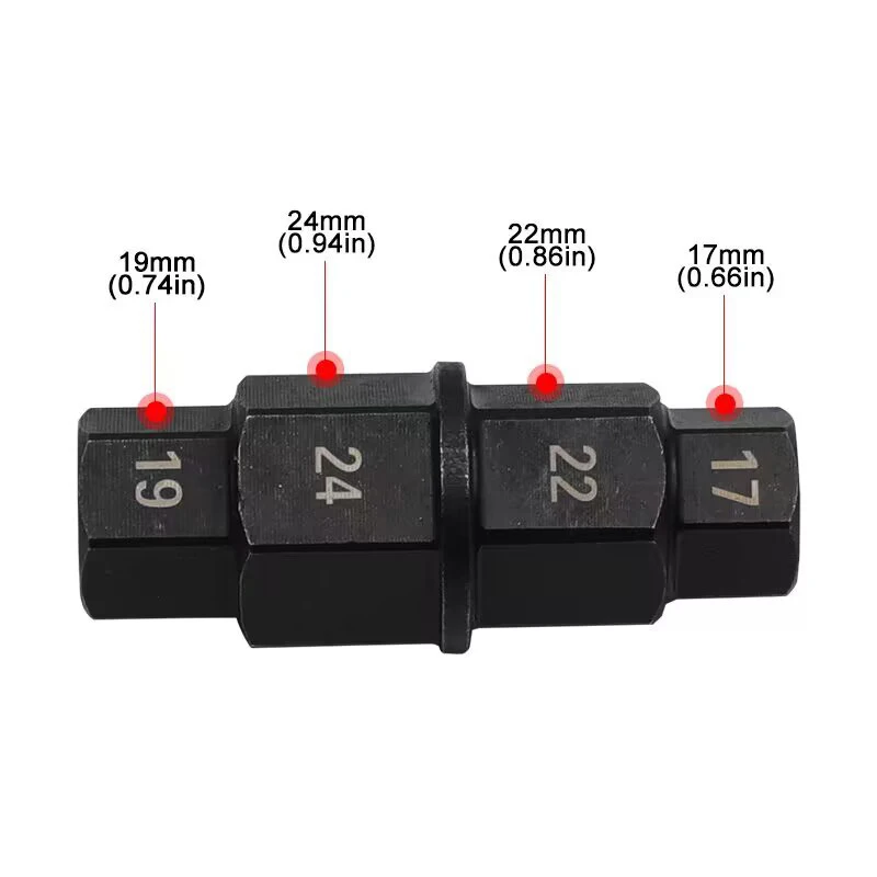 1ชิ้น4ใน1ทนทานป้องกันสนิมอเนกประสงค์อเนกประสงค์รถจักรยานยนต์เครื่องมือเพลาหกเหลี่ยมแบบมืออาชีพ17 19 22 24มม.
