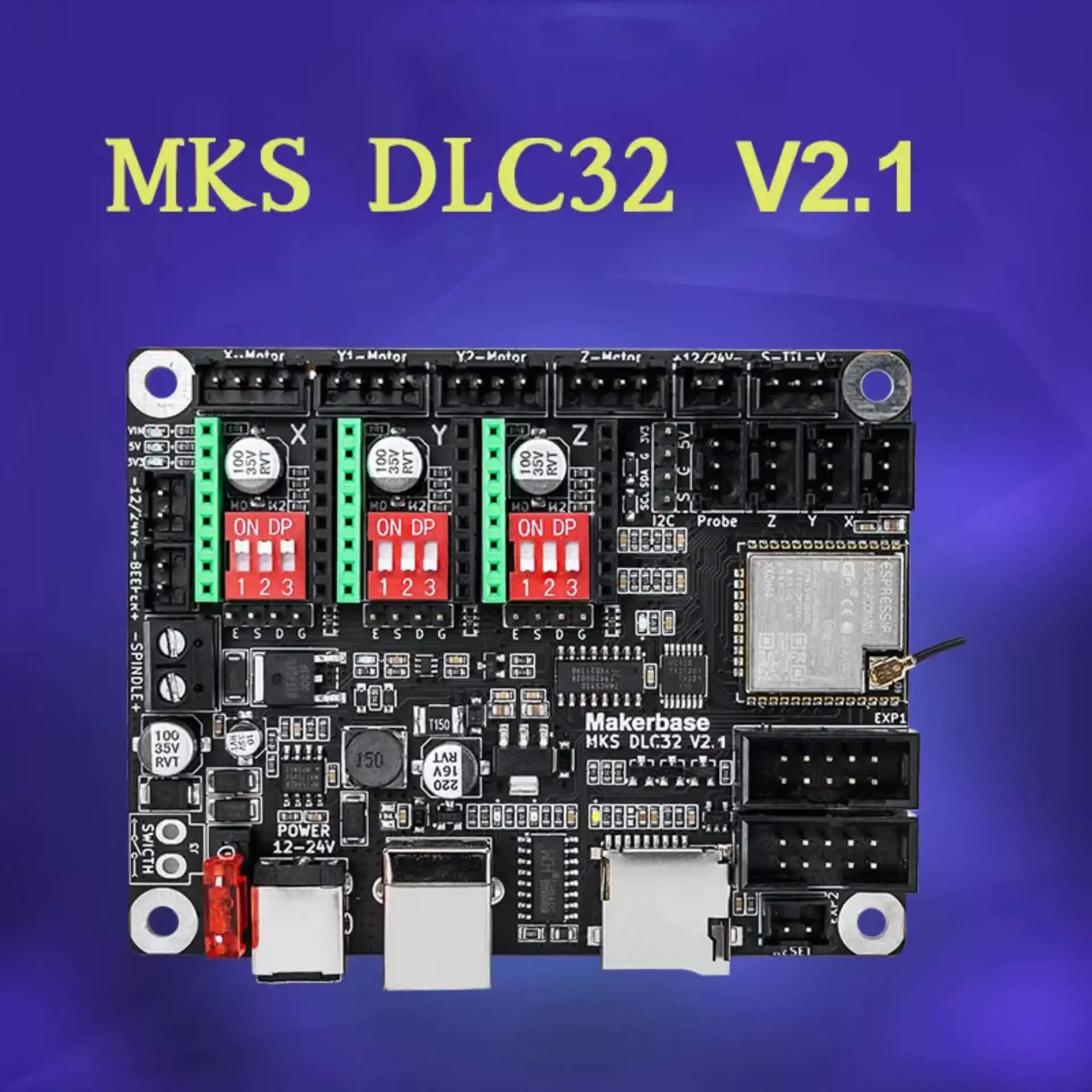 Lasergraveerder Moederbord, Lasergraveermachine Besturingsmodule MKS Dlc32 V21 32 Bit Esp32 Wifi Grbl Diy Universeel Moederbord
