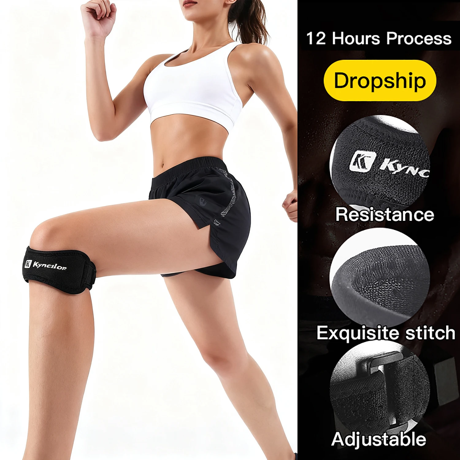 1PC Patella Kneecap Band Adjustable Silica Gel Knee Tendon Strap Protector Knee Pad Running Sports Cycling Gym Knee Support