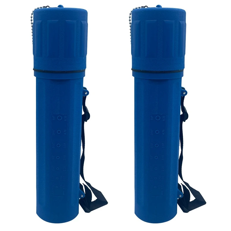 

2X Blue 10LB Guard Welding Weld Electrode Rod Storage Tube Container Hold Cannister With Straps And Chain