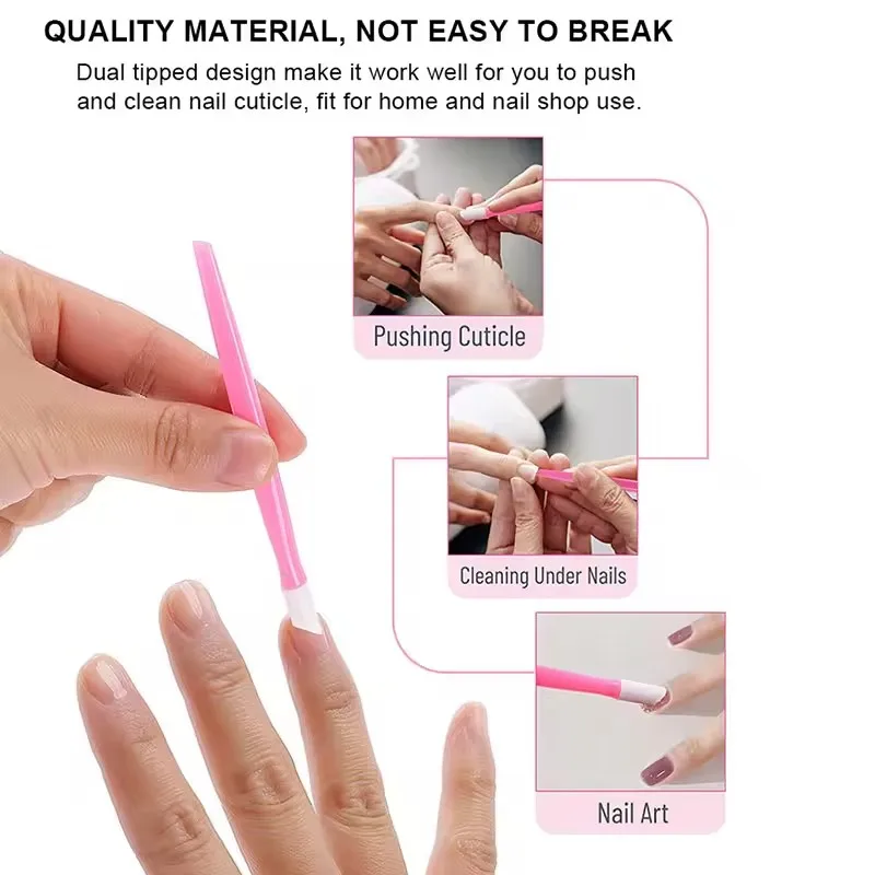 10 sztuk gumowy końcówka do skórek popychacz do skórek narzędzie do usuwania martwego naskórka do paznokci Manicure Art Salon kolor losowo — zdjęcie 4