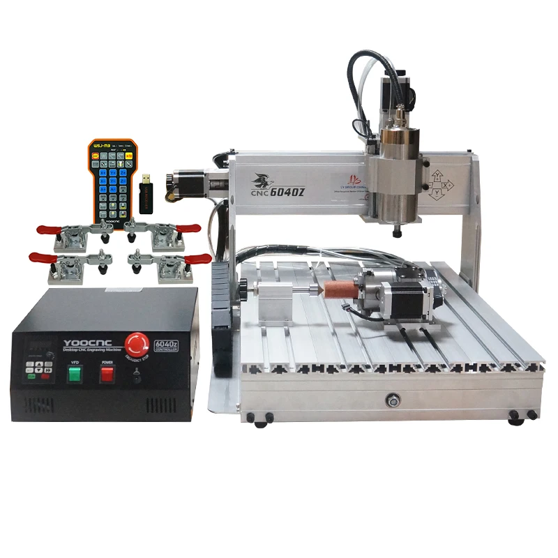 

6040Z-2200W CNC Router 2200W USB Port Engraving Machine 2.2KW Ball Screw 3axis 4axis Optional Mach3 220V 110V Drilling Milling