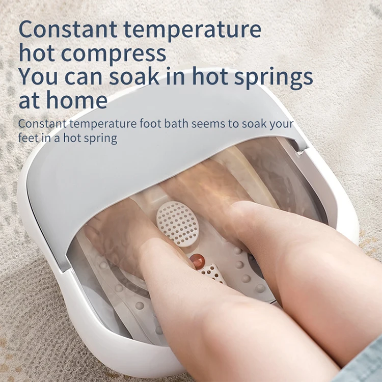 Portable Foldable Heated Foot Massager Electric Foot Bath Spa Air Compression Silicon Massager For Feet