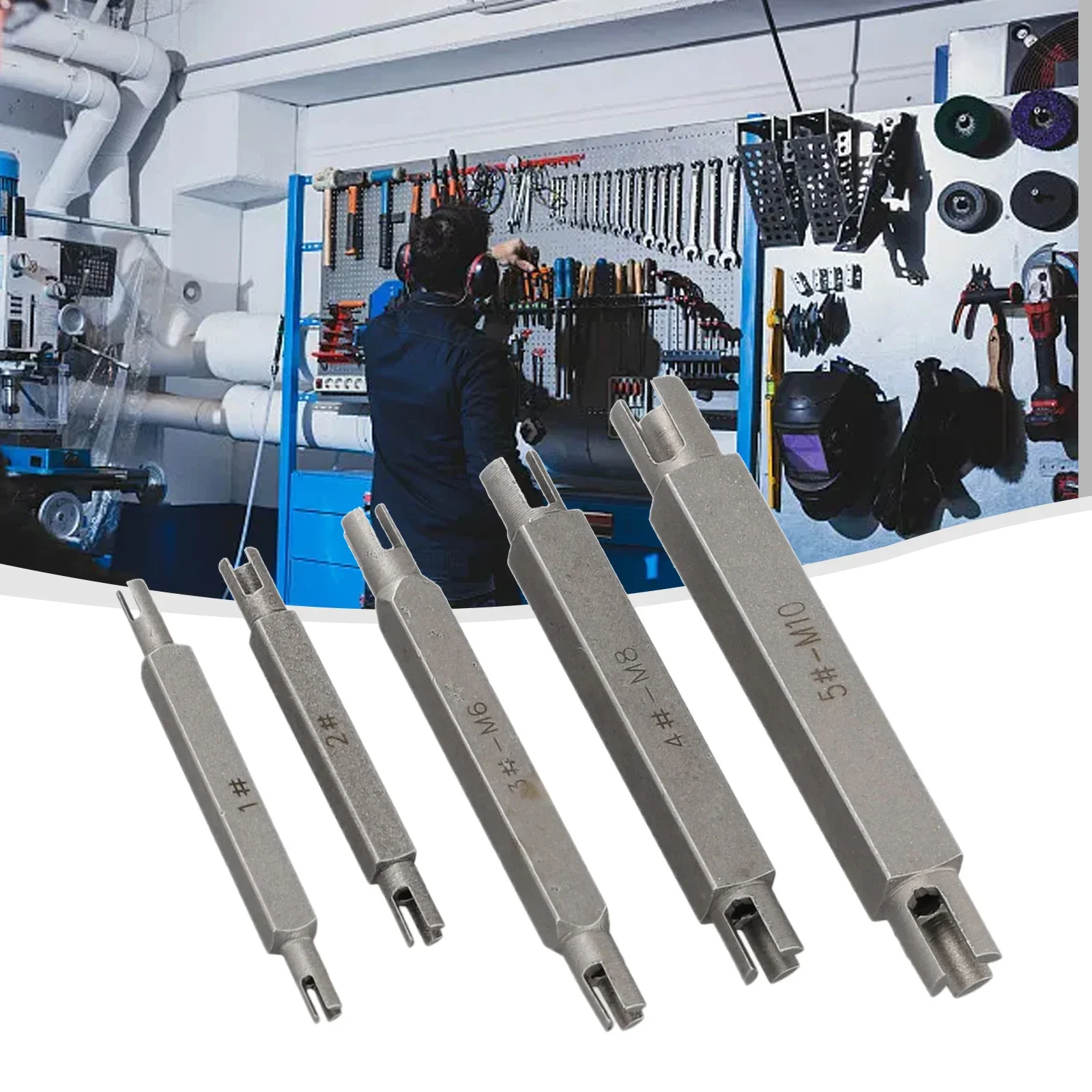 

5PCS Broken Head Taps Set Hex Double Head Screw Tap Extractor M5,M6,M8,M10 For Screw Remove Tools Damaged Screw Extractor