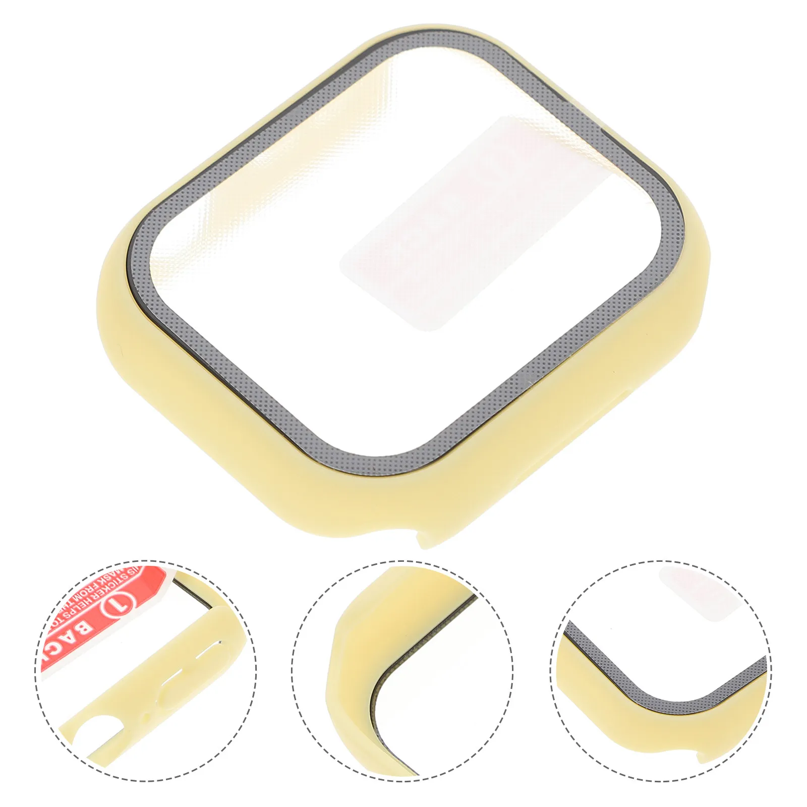 

1Pcs Protective Case Stylish Bright Pc Tempered Glass Shell Anti-Scratch Bumper Cover for Watch 7 6