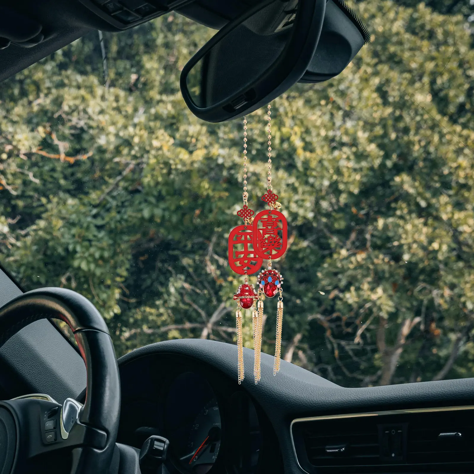 Car Accessories Phoenix - จี้ห้อยรถยนต์รูปนกฟีนิกซ์จีนโบราณ เครื่องประดับนำโชคสำหรับกระจกมองหลังในรถยนต์ ของตกแต่งบ้านและกระเป๋า