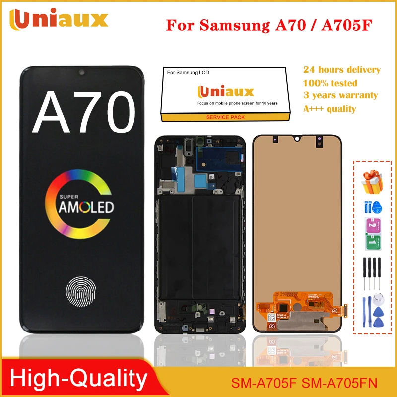 

6.7" Super AMOLED For Samsung Galaxy A70 A705 LCD Display Touch Screen Digitizer For Galaxy A70 A705F A705FN LCD Replacement