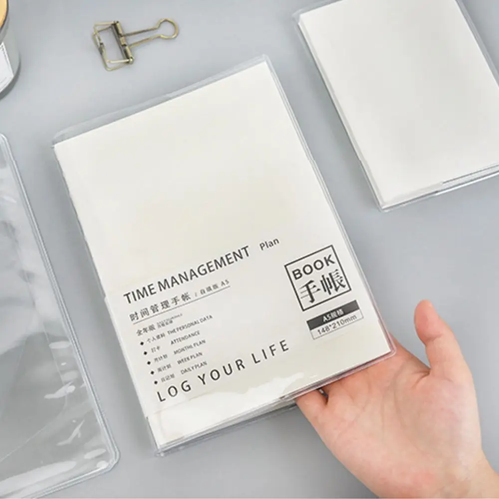 Durable A5/A6 Notebook Protective Sleeve PVC Waterproof Scrapbooking Cover Transparent Book Cover Agenda Planner
