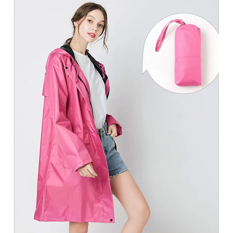 New Fashion Lightweight Women Zip Raincoat Waterproof Long Rain Coat Adults Outdoor Hiking Windproof Men Biker Rainwear Jacket