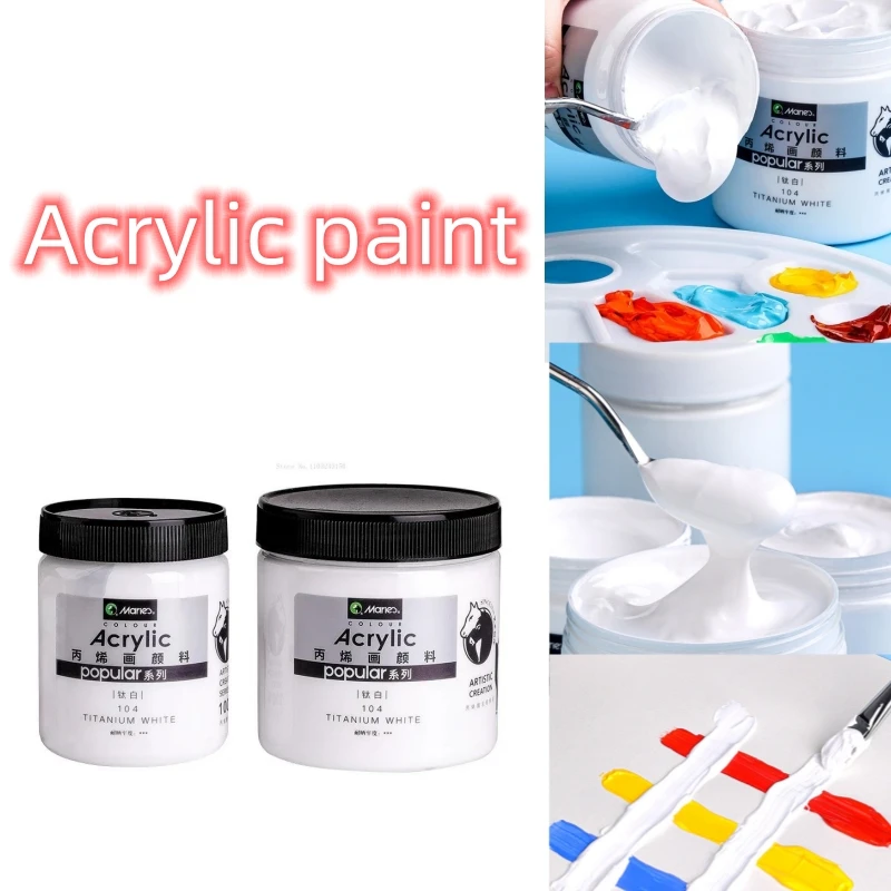 

300ml/500ml White Acrylic Pigment Waterproof Sunscreen Art Hand-painted Wall Painting Stone Graffiti Creation Acrylic Paints