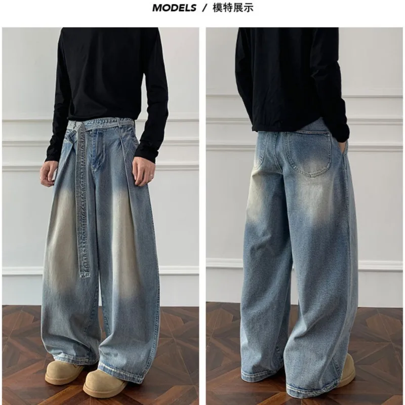 

Jeans men Wash Light Blue Relaxed Fit 2025 New Arrival High Quality Distressed Denim Pants Men Streetwear Fashion Youth Casual