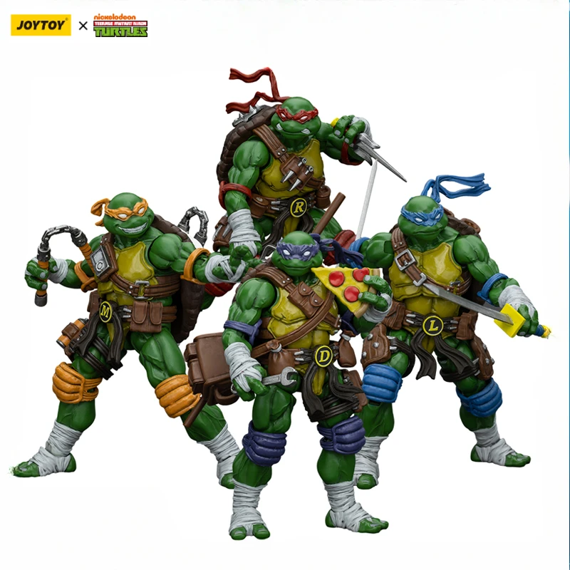 In Stock JOYTOY 1/18 Action Figure TMNT Ninja Turtles Michelangelo Donatello Leonardo Raphael Anime figures Toys Model Gifts