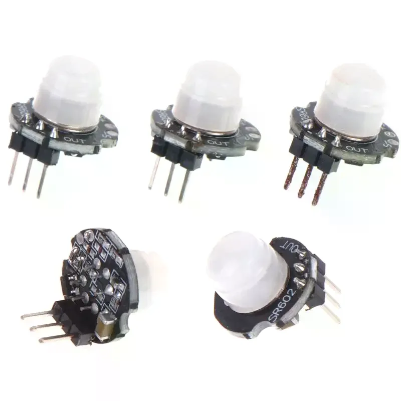 1/3/5Pcs SR602 MINI Motion Sensor Detector Module Pyroelectric Infrared PIR Kit Sensory Switch Bracket For Diy With Lens