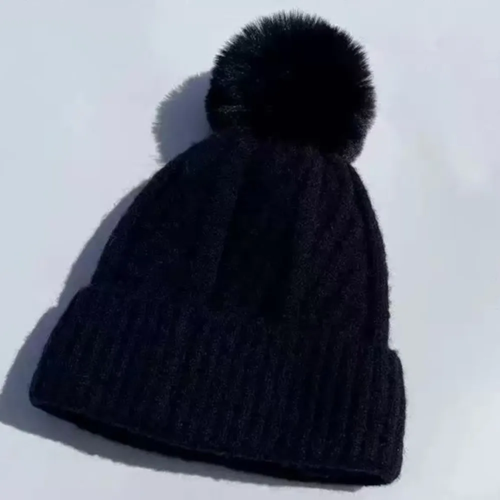 

Beanie Hat Skull Slouchy Unisex Thickened pom-pom Cap Fringed Woolen Warm Autumn Winter Knitted Protectors 7M123