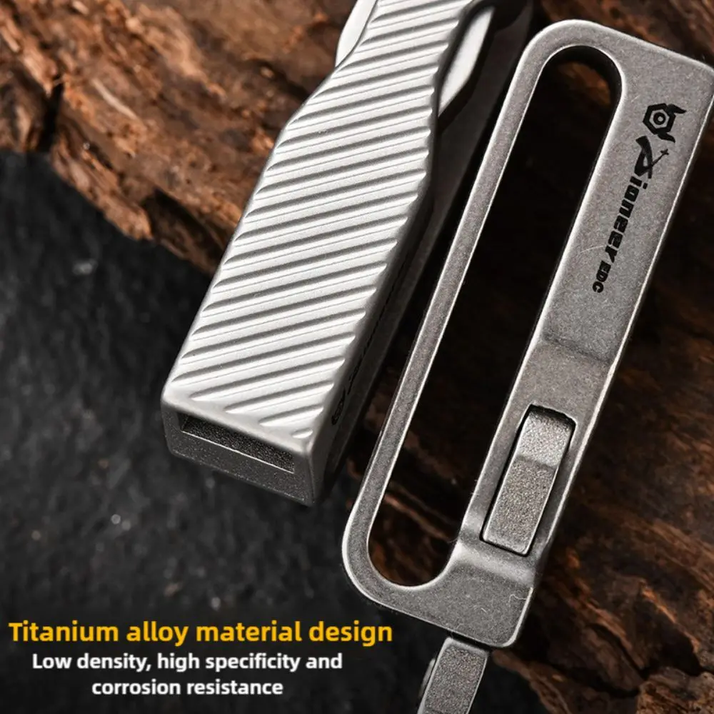 Portable Lightweight Waist Belt Buckle EDC Universal Waist Belt Car Key Ring Titanium Alloy Carabiner Hook Clip Outdoor
