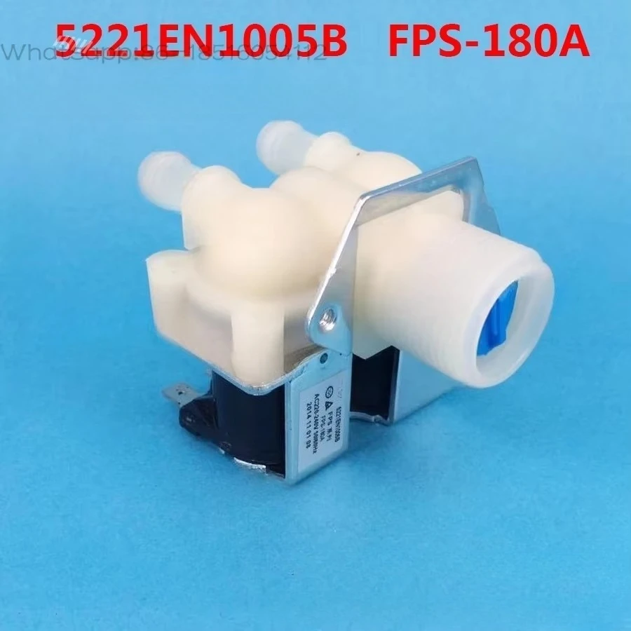 FPS-180A Water Inlet Solenoid Valve for Drum Washing Machine, 1 Inlet 2 Outlet Dual Water Feed Valve Washer Repair Replacement