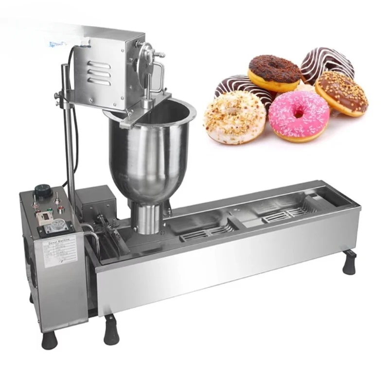 110V 220V Fully Automatic Commercial Cake Fryer Donut Maker Making Machine with Round Donuts