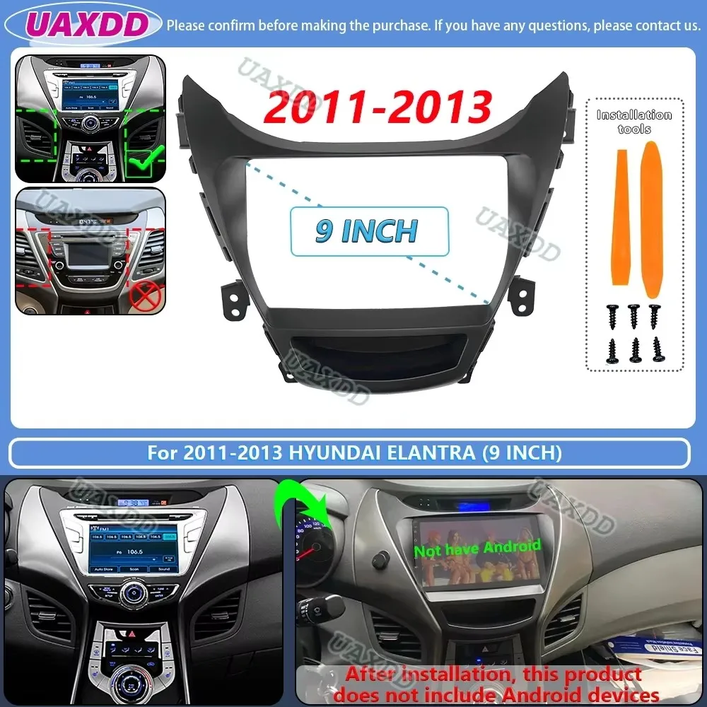 For 2011-2016 Hyundai elantra 9inch car dvd radio android stereo frame panel fascia audio player screen cable navigation harness