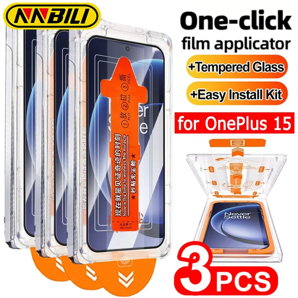 NNBILI 1-3Pack HD Dust Free Easy Installation Screen Protectors for OnePlus 15 Tempered Glass Anti-Scratch Protective Film