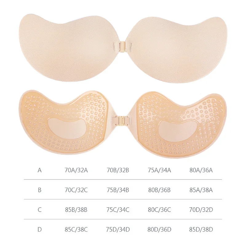 Women Self Adhesive Strapless Bandage Backless Solid Bra Stick Gel Silicone Push Up Underwear Invisible Bra Bust Braces Support