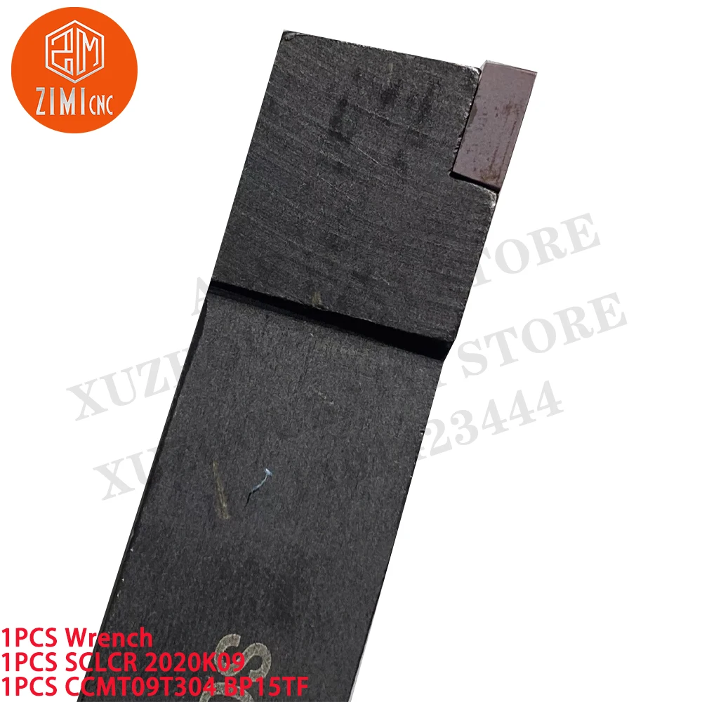 1PCS SCLCR2020K09 external turning holder 95 degree + 1PCS CCMT09T304 BP15TF Carbide Inserts CNC tools metal lathe cutting tools