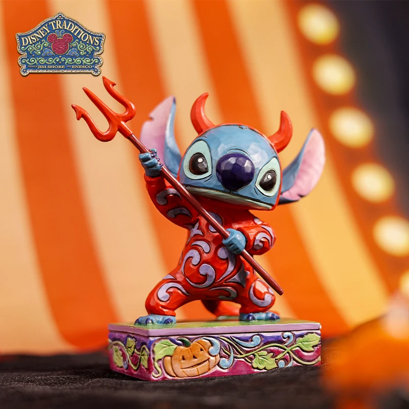 Figura Disney Gothic Stitch, stile diavolo Lilo e Stitch da collezione, statua decorativa anime per i fan Regalo da collezione per decorazioni per il desktop