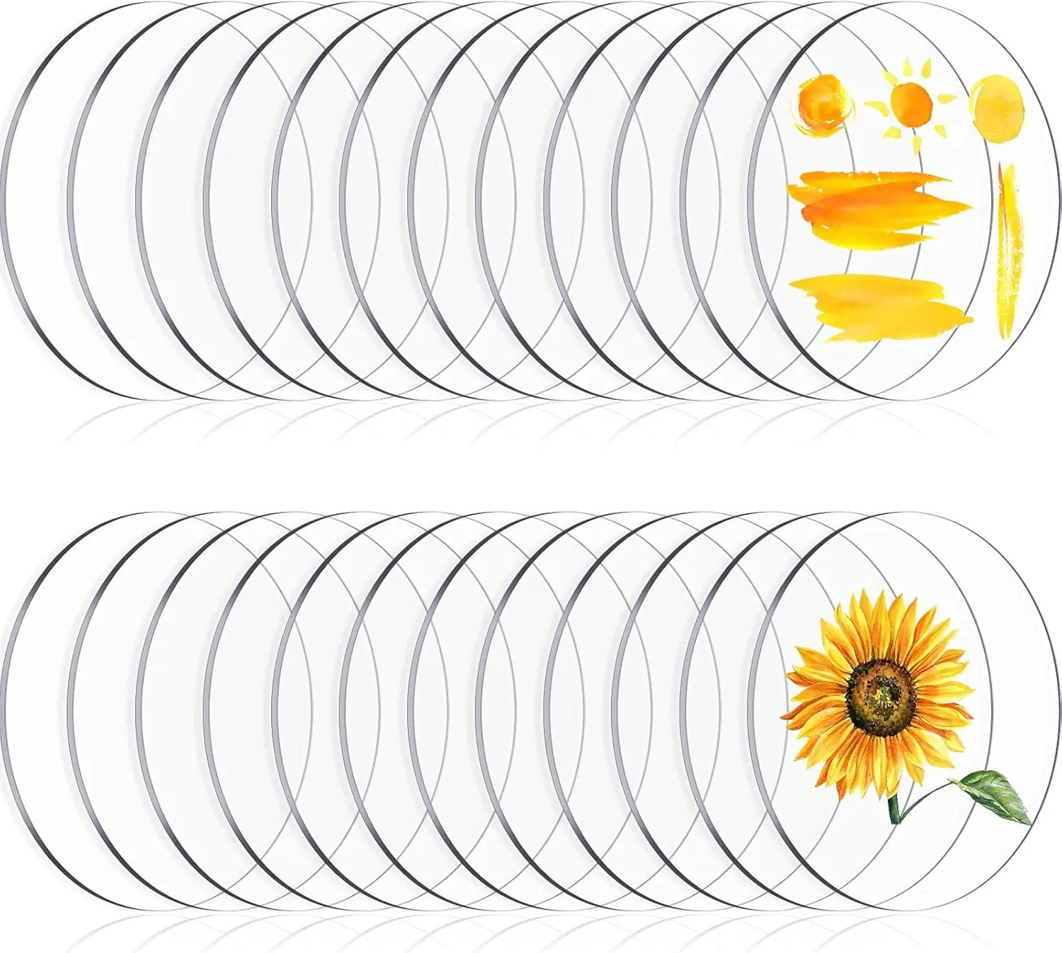 

24 Pcs Acrylic Circle Transparent Discs for Painting 4 Inch Clear Round Acrylic Sheet for Badge Reels DIY, Art Crafts, Engraving