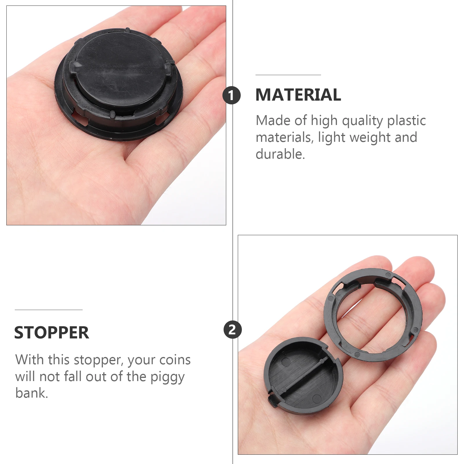 

50pcs Bottom Closure Stopper Piggy Bank Plaster Figurine Coin Stoppers Plastic Savings Jar Lightweight Durable Easy Install
