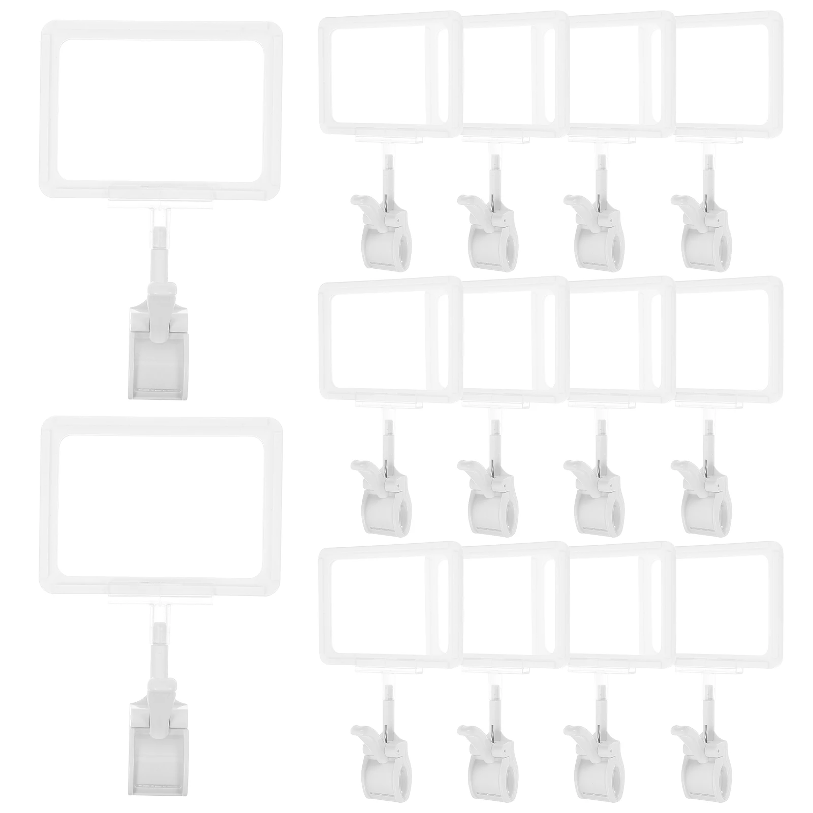 

15 Set Double Sided Price Tags PVC Retail Clothes Signs Clamping Port Versatile Use Supermarkets Clothing Shops Display