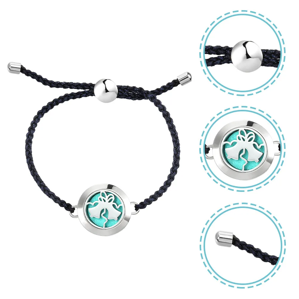 Essential Oil Diffuser Bracelet Braided Adjustable Aromatherapy Locket Wrist Jewelry Lightweight for Women Aromatherapy Bracelet