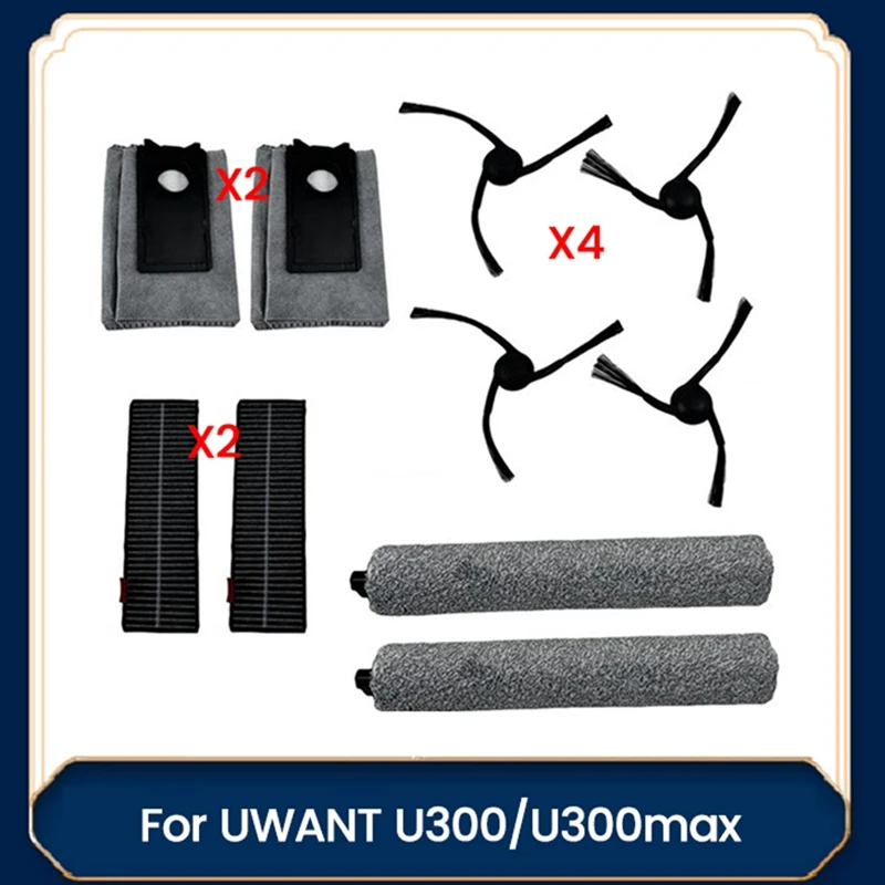 whyy-10pcs-replacement-parts-for-uwant-u300-u300-max-vacuum-cleaner-roller-brush-mop-cloth-hepa-filter-dust-bag-set