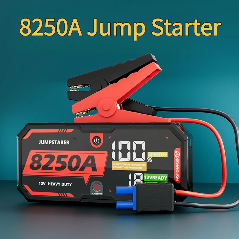 

8250A 12V Car Jump Starter Portable Car Battery Booster Pack for All Gas and 13L Diesel Engines, Super Fast Charging Power