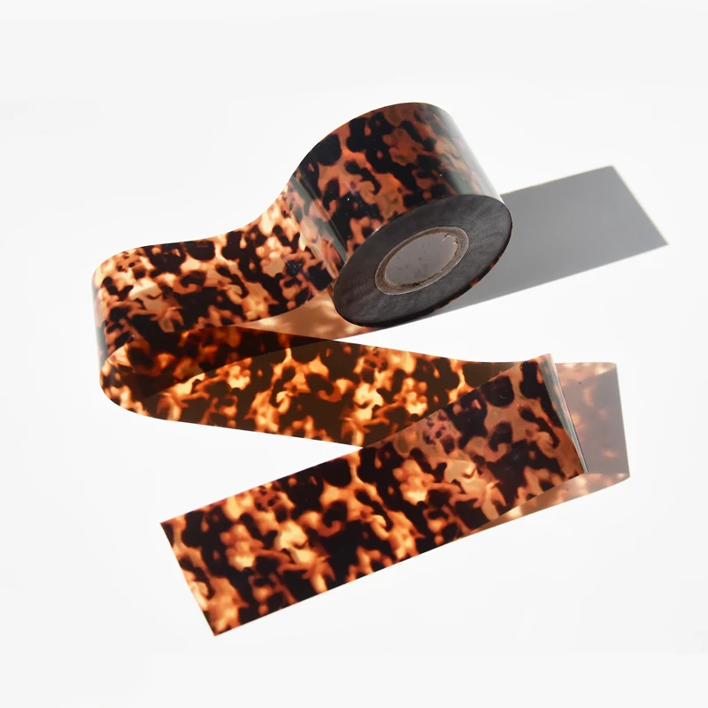 

1roll 100M*4CM Tortoiseshell Nail Foils Amber Design Translucent Transfer Foil Film Wraps Nail Art Manicure DIY Decor