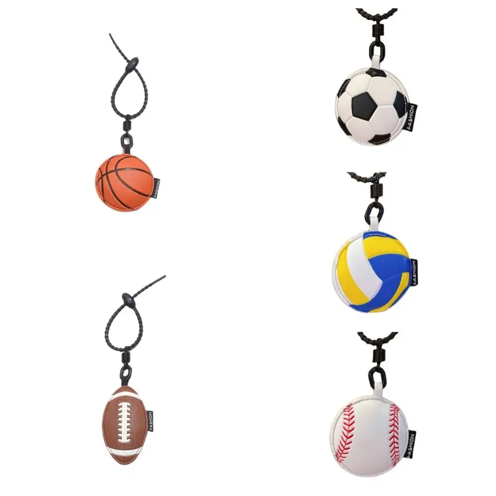 الكرتون ثلاثية الأبعاد الكرة الجلدية المفاتيح الكرة الطائرة البيسبول الرجبي كرة القدم قلادة حقيبة معلقة كرة السلة سيارة حلقة رئيسية النساء الرجال #6