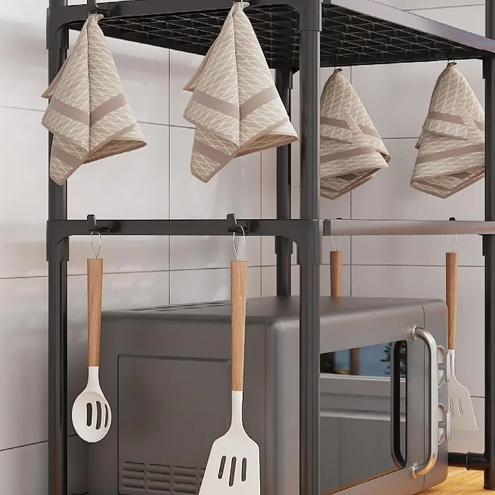 Scaffale da cucina rialzato Organizzatore di condimenti Scaffale a due strati per microonde Scaffali regolabili multifunzionali Accessori da cucina