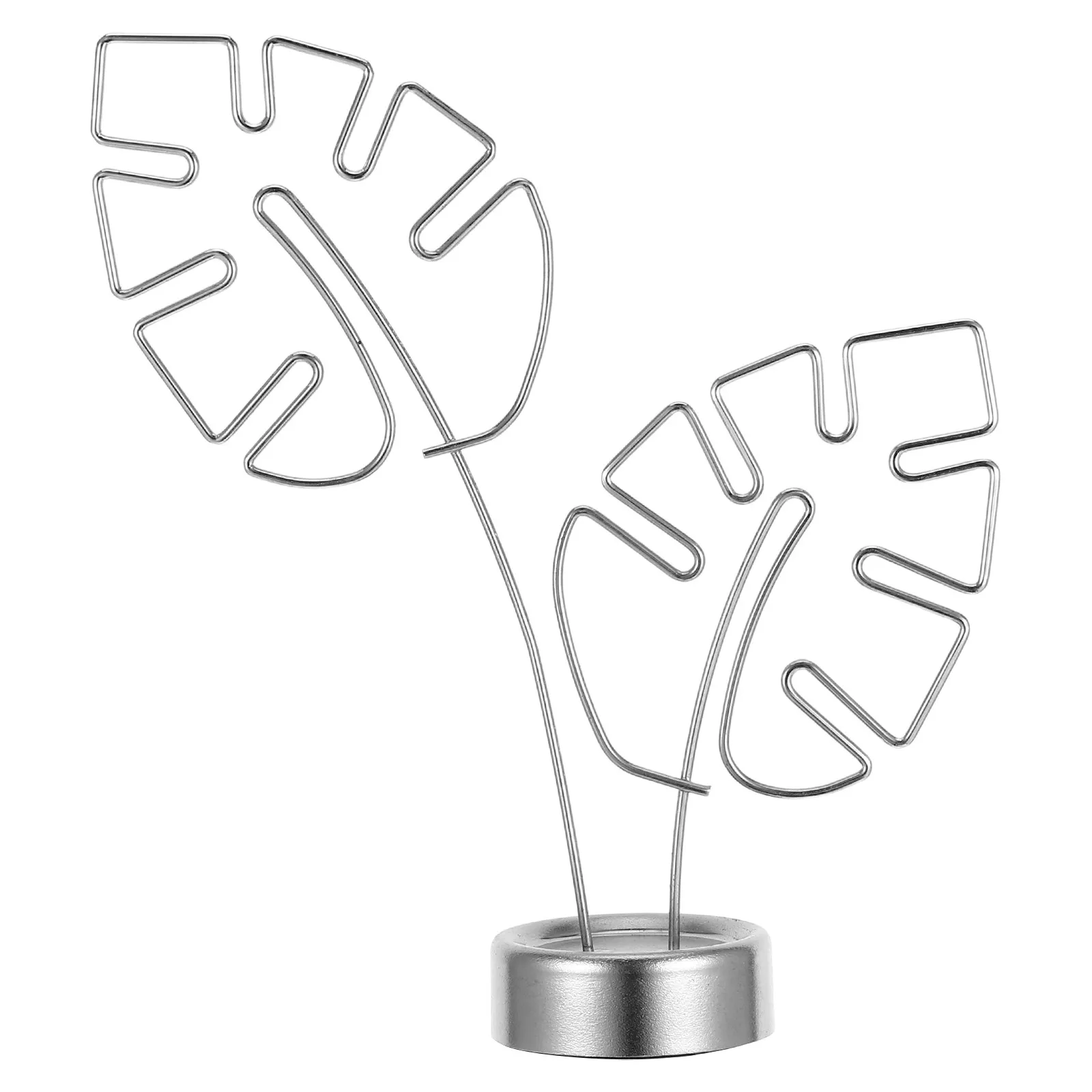 Monstera Shape Memo Clip Metal Leaf Design Desk Holder Photo Card Note Display Memo Holder for Office Desktop Message Folder