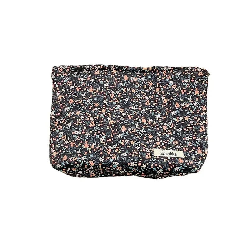 Large Makeup Bag Toiletry Organizer for Brushes Bag Clutch Ins Fashion Retro Floral Cosmetic Bag Make Up Pencil Case Pouch