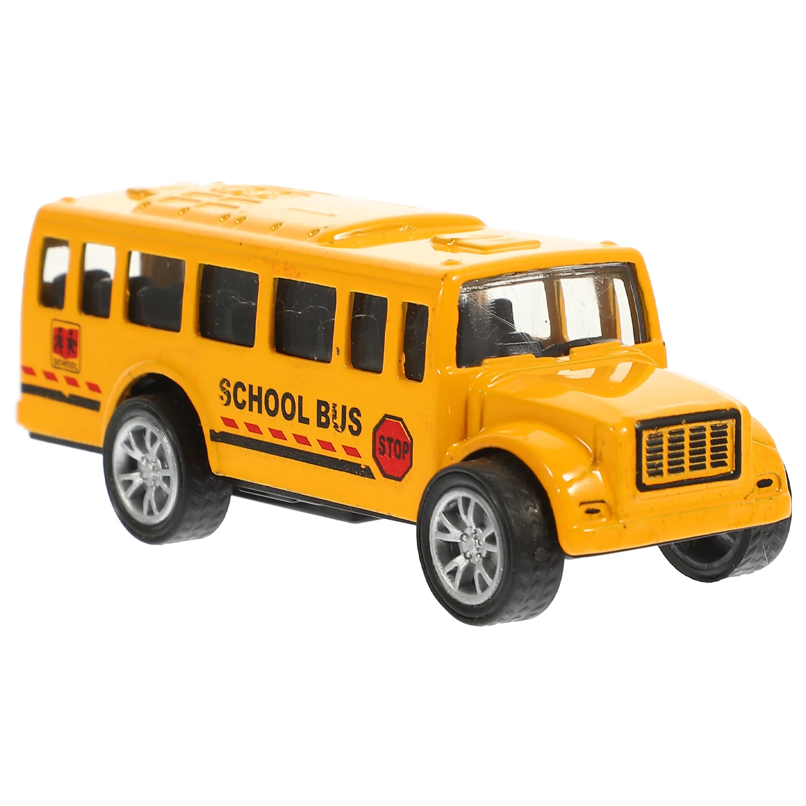 School Bus Toy Brain Pull Back Model Cars Toys Learning Simulated Realistic Alloy