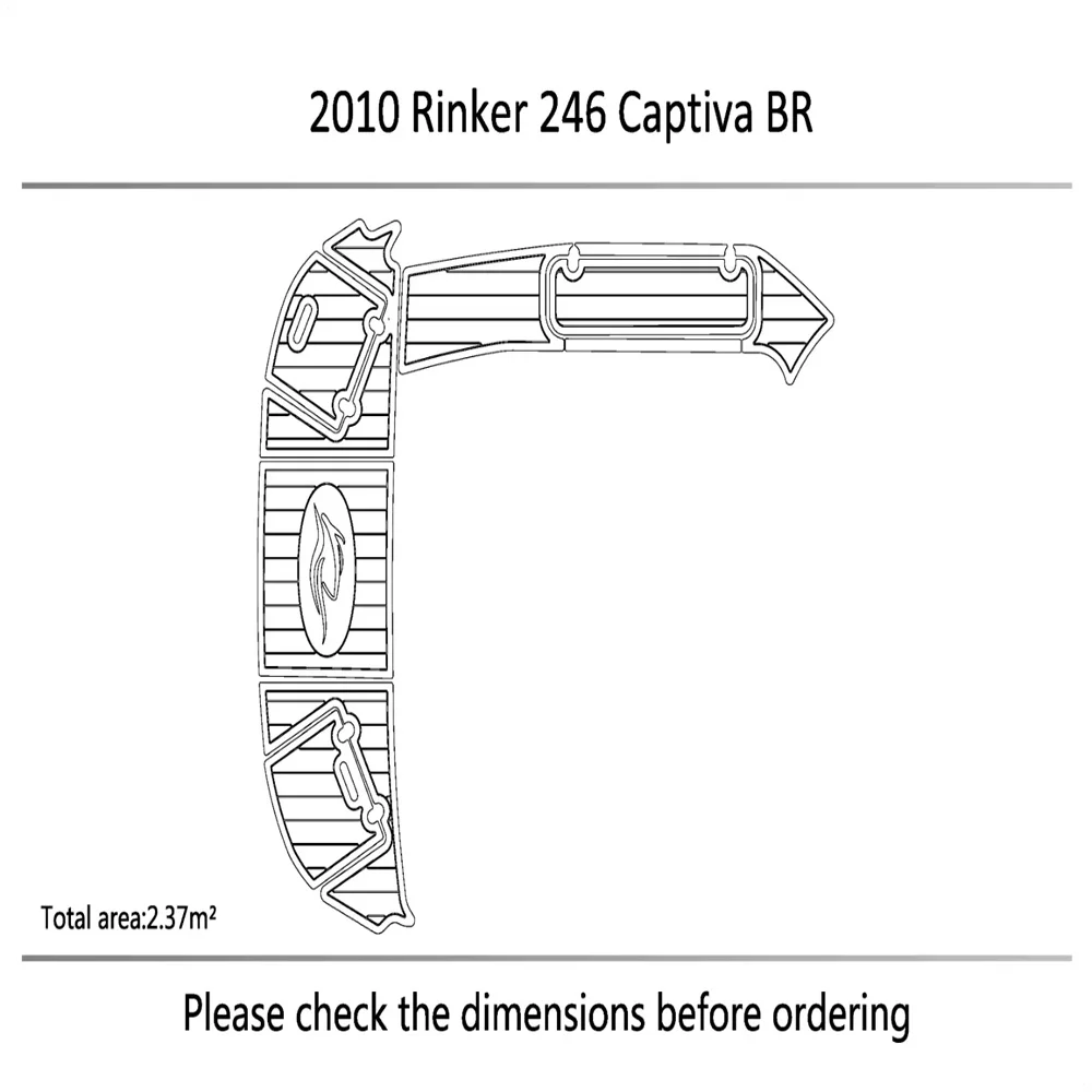 

2009-2010 RINKER 246 swimming platform 1/4" 6mm EVA Faux Teak Decking floor Mat SeaDek MarineMat Gatorstep Style Self Adhesive