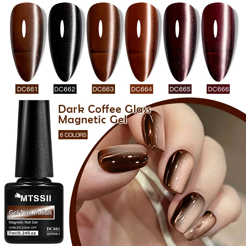 7ml Dark Black Glass Magnetic Nail Gel Gentle Moonligh Pouple Colors Varnish Soak Off UV Semi-Permanent Varnish Supplies