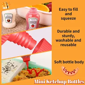 Ketchup tragbare Flasche, Ölflasche, Sauce Lunchbox, Sauce -Flasche, Mini -Picknick, 4pcs 6 Hauptverkaufssauce - №1
