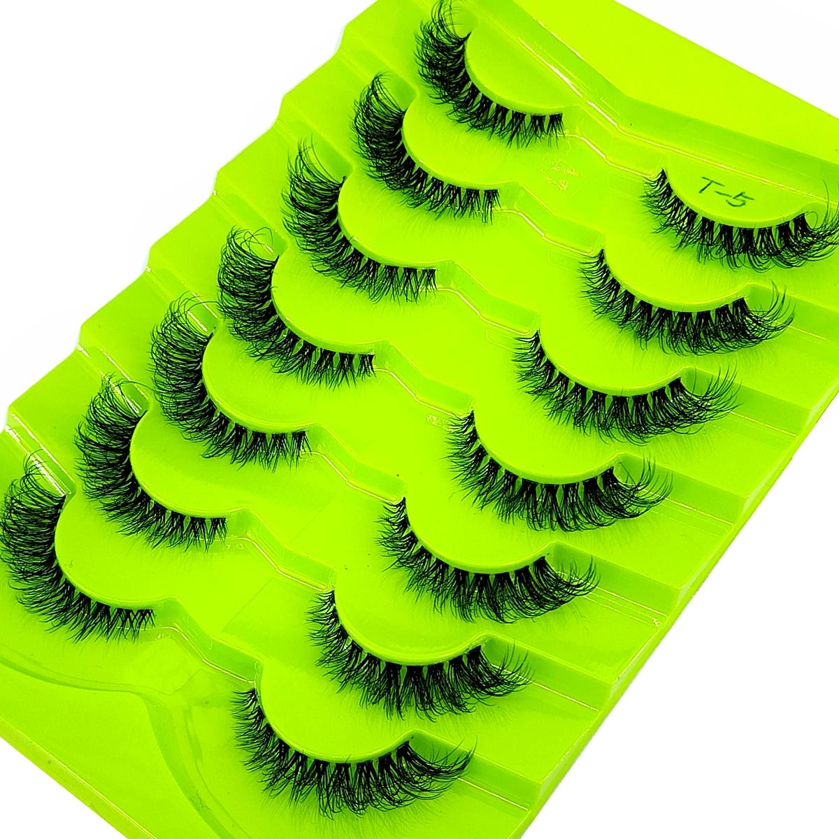 7 Paar Katzenaugen-Wimpern, 3D-Faux-Nerzwimpern, klares Band, falsche Wimpern, natürlicher Look, dünne Nerz-Wimpern, volle Streifen, flauschige Wimpern