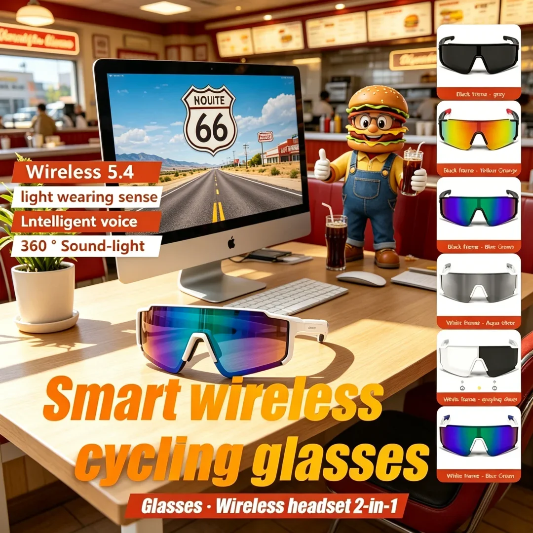 

Sumptuous Niche AI Smart Glasses Ultimate Audio Outdoor Smart Glasses Wireless Bluetooth Call Music Cycling Sports Headphone