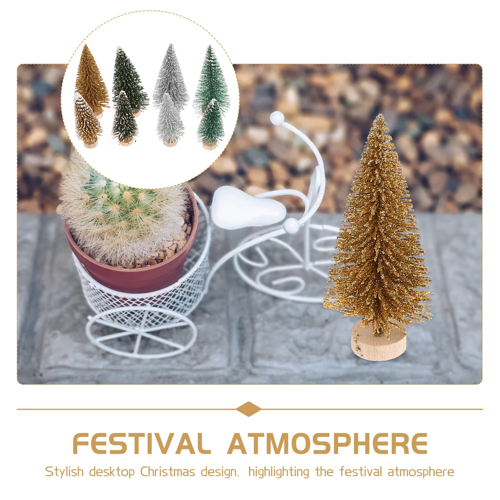 

16Pcs Small Fake Plants Mini Christmas Trees Landscaping Scene Layout Decorative Tabletop Trees for Christmas Party Supplies