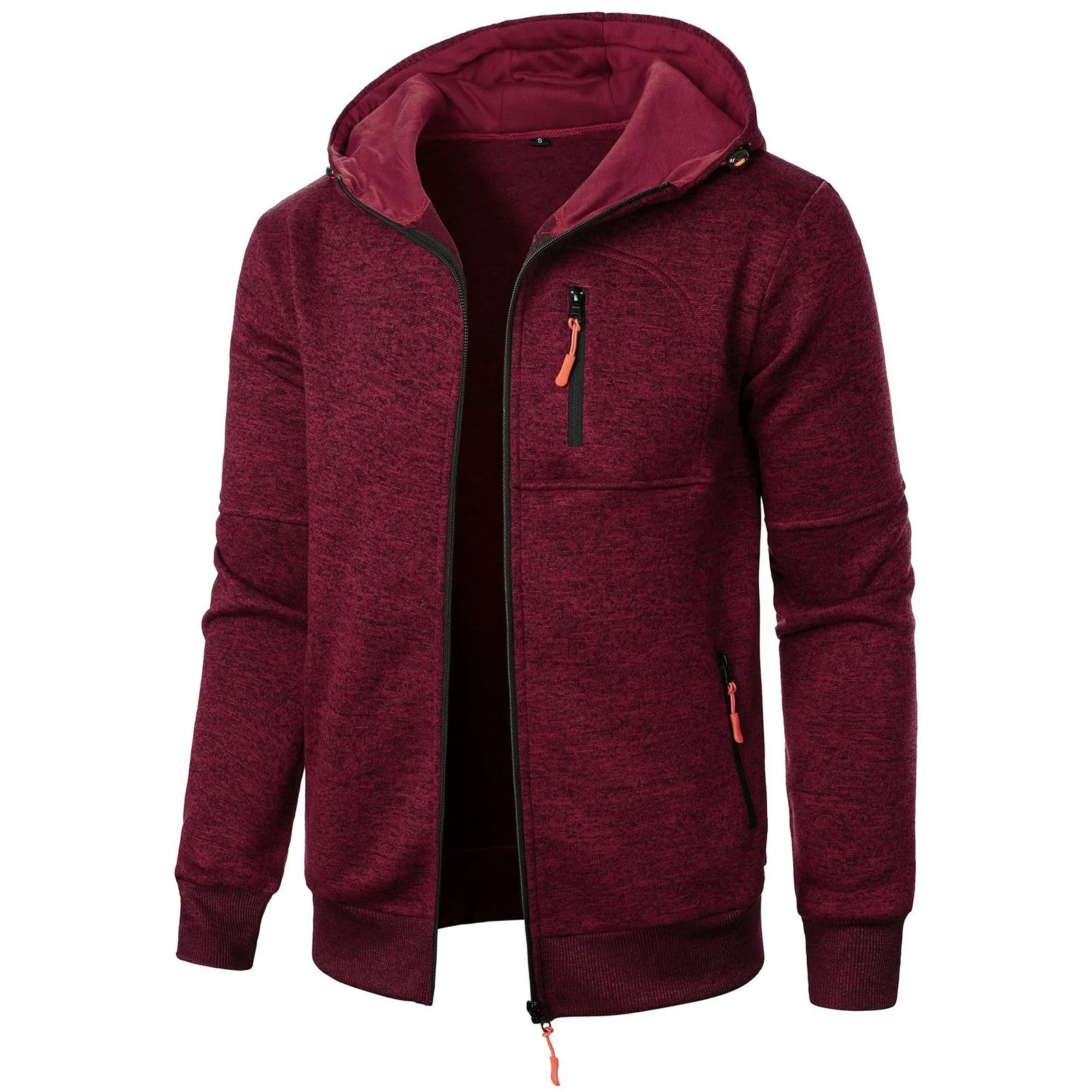 Spring And Fall Basic Breathable Sports Hooded Thin Regular Fit Comfy Zipper Cardigan Top Jacket For Man