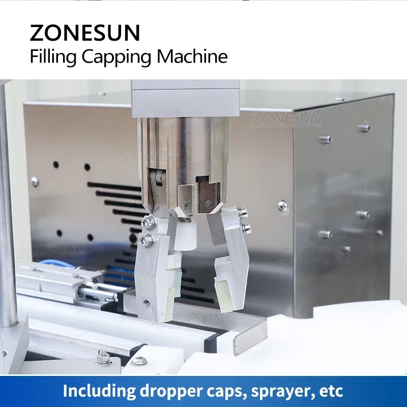 ZONESUN Tappatrice di riempimento automatica con trasportatore Pompa peristaltica Bottiglia roll-on per fiale di profumo liquido da tavolo ZS-AFC1Z