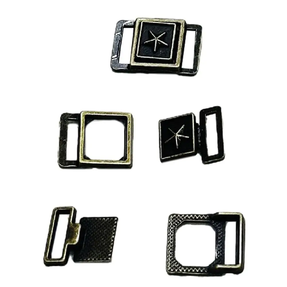 10Sets Mini Metal Belt Buckle Star Shape Ultra-small Retro DIY Buttons 5 Colors 7mm Doll Bags Buckles