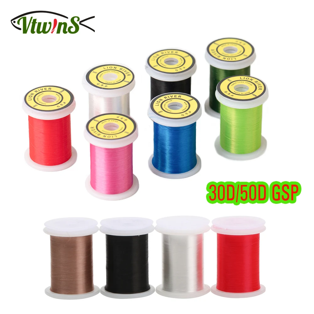 Vtwins 3D/50D GSP High Tensile Fly Tying Thread Smooth Lightly Waxed Polyethylene Floss Material for Lure Nymphs Streamers