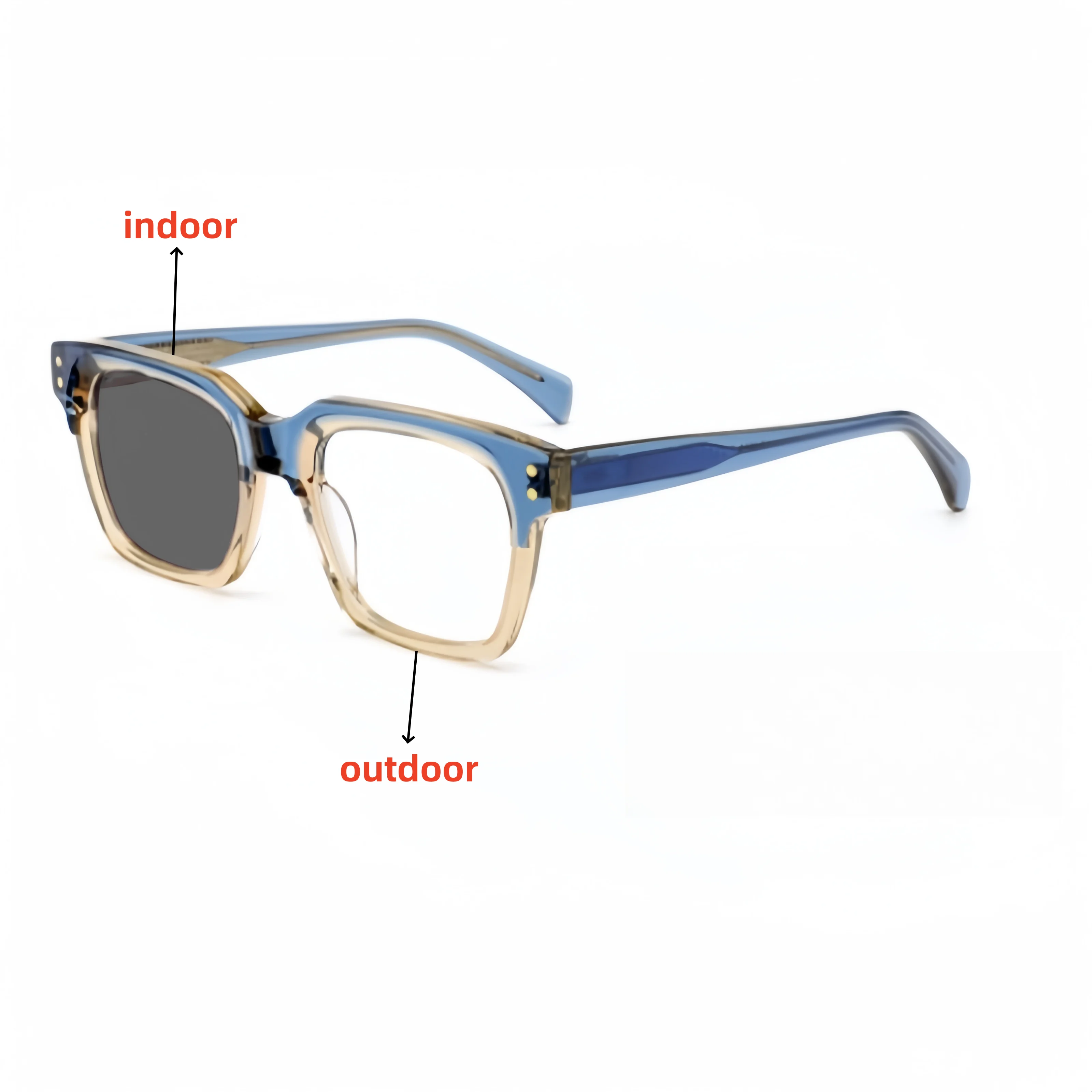 

Photochromic Myopia Reading Glasses Men Classic Acetate Hyperopia Prescription Optical Glasses